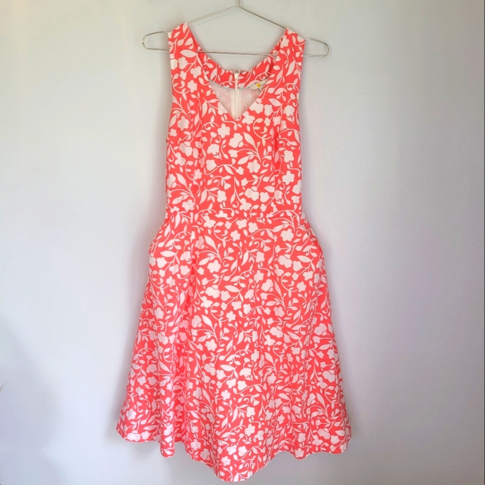 Boden | Pink Floral V-neck Dress w/Pockets